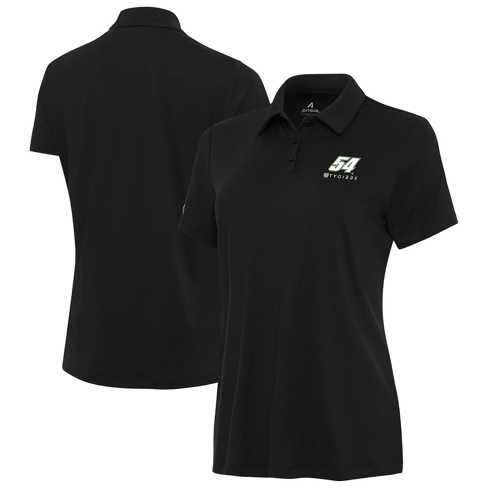 Women's Antigua Black Ty Gibbs Reprocess Polo