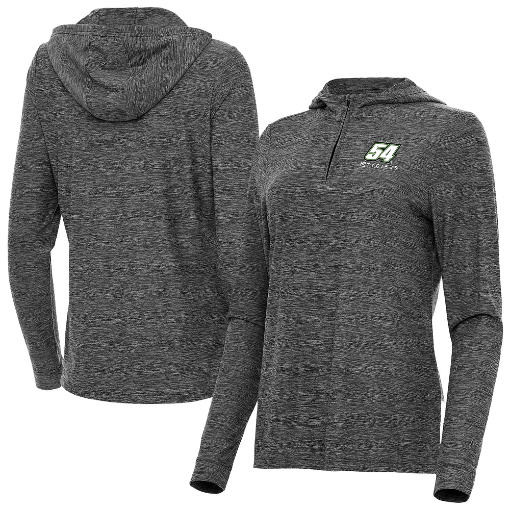 Women's Antigua Heather Ty Gibbs Daybreak Quarter-Zip Pullover Hoodie