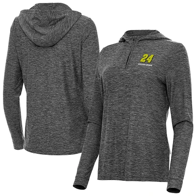 Women's Antigua Heather William Byron Daybreak Quarter-Zip Pullover Hoodie