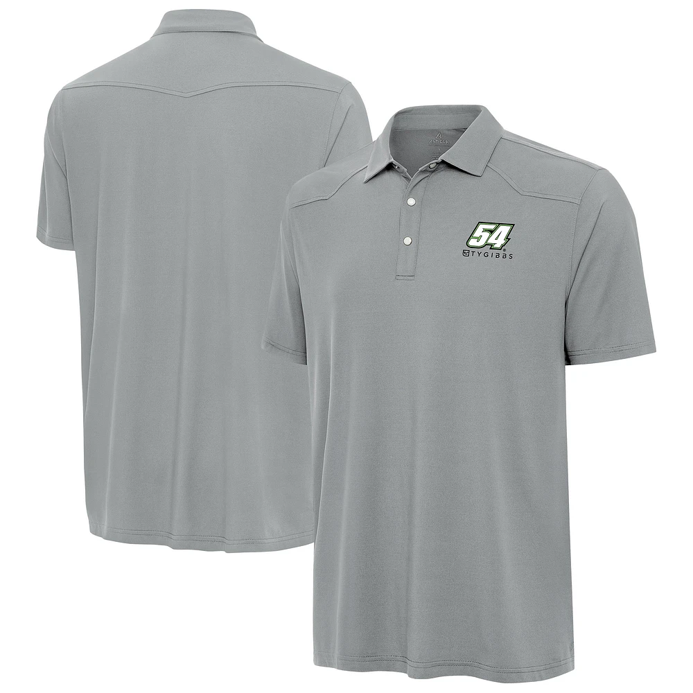 Men's Antigua Gray Ty Gibbs Western Polo
