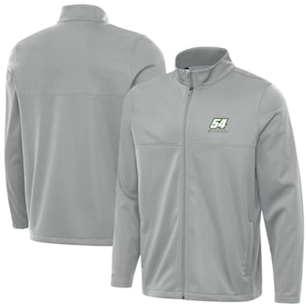 Men's Antigua Gray Ty Gibbs Links 2 Full-Zip Golf Jacket