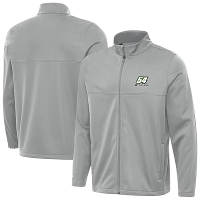 Men's Antigua Gray Ty Gibbs Links 2 Full-Zip Golf Jacket