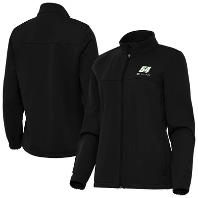 Women's Antigua Black Ty Gibbs Links 2 Full-Zip Golf Jacket