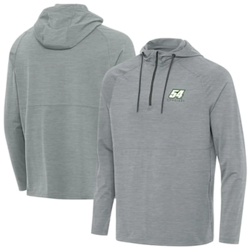 Men's Antigua Heather Gray Ty Gibbs Spikes Quarter-Zip Pullover Hoodie