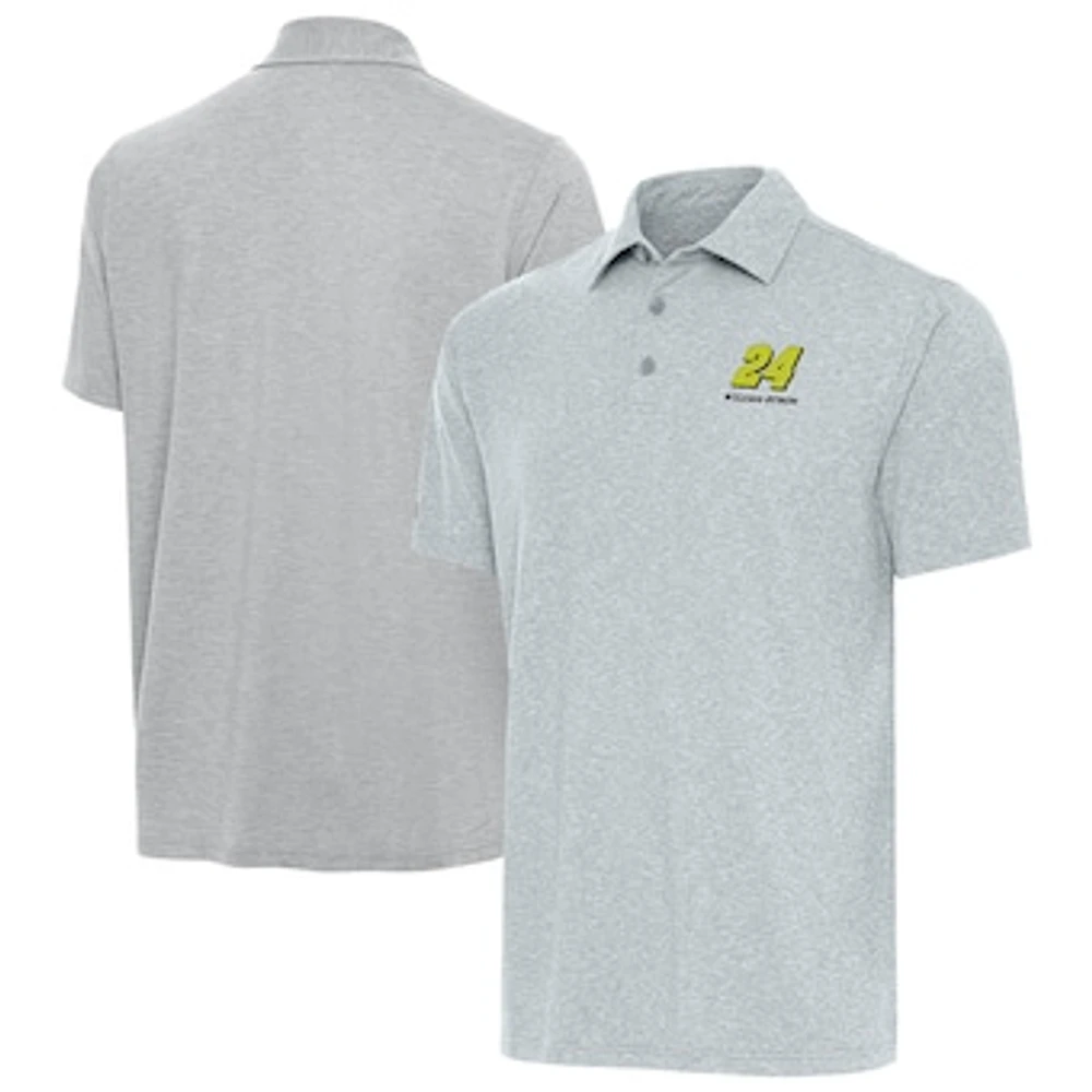 Men's Antigua Heather Gray William Byron Par 3 Big & Tall Polo