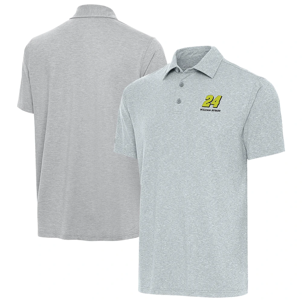 Men's Antigua Heather Gray William Byron Par 3 Big & Tall Polo