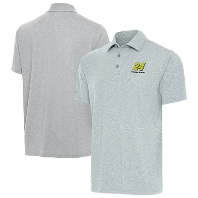 Men's Antigua Heather Gray William Byron Par 3 Big & Tall Polo