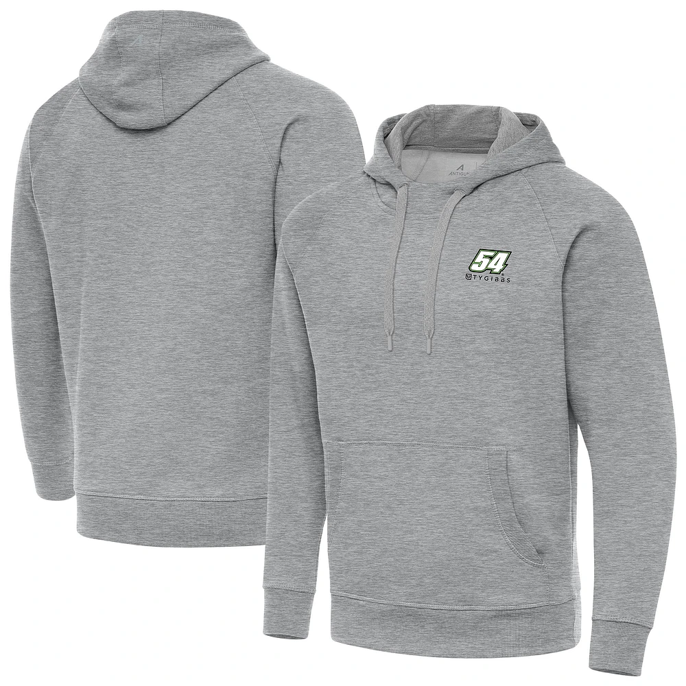Men's Antigua Heather Gray Ty Gibbs Victory Tall Pullover Hoodie