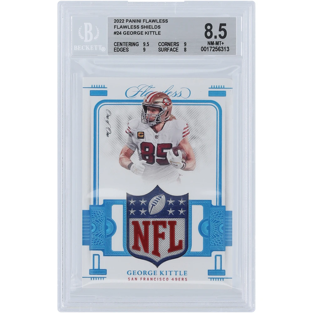George Kittle San Francisco 49ers 2022 Panini Flawless NFL Shield Relic #FS-GK #1/1 BGS Authenticated 8.5 Card - 9.5,9,9,8 Subgrades