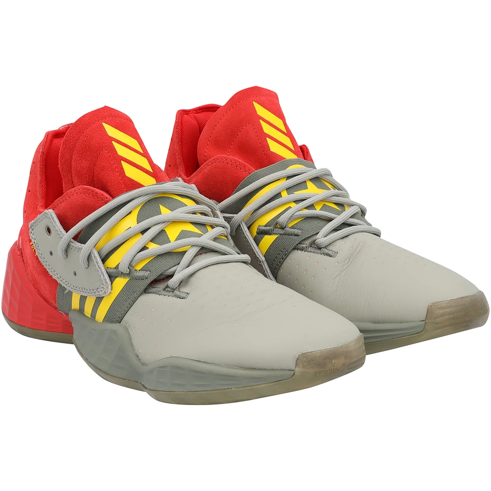 Kansas Jayhawks Team-Issued Red/Green Harden Vol. 4 Spitfire adidas Shoes from the Basketball Program