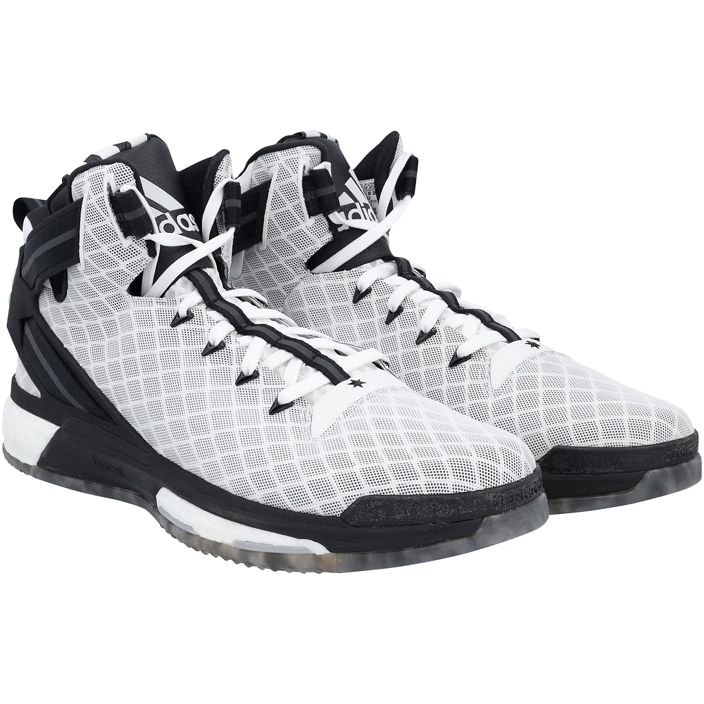 Kansas Jayhawks Team-Issued White Rose 6 adidas Shoes from the Basketball Program - Size 18