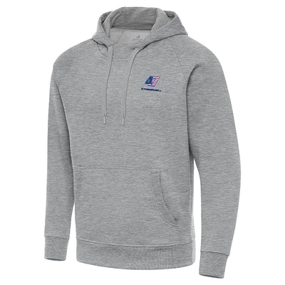 Men's Antigua Heather Gray Ricky Stenhouse Jr. Fleece Victory Pullover Hoodie