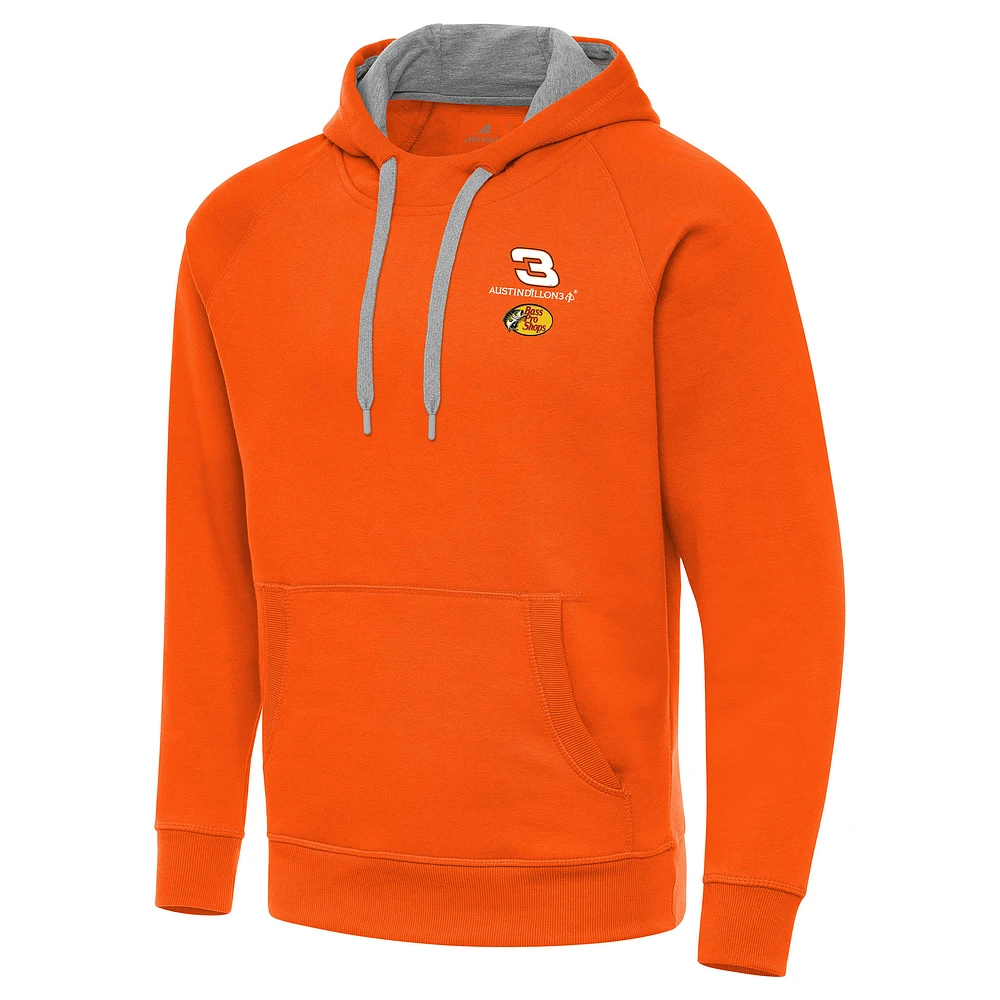 Men's Antigua Orange Austin Dillon Fleece Victory Pullover Hoodie