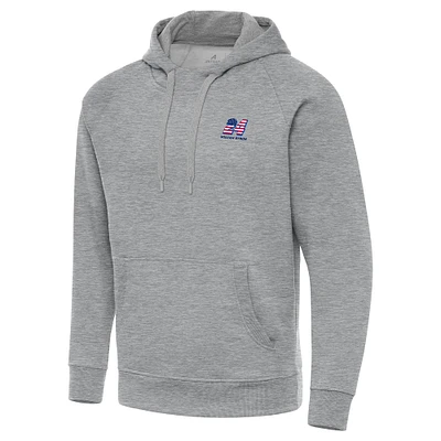 Men's Antigua Heather Gray William Byron Fleece Victory Pullover Hoodie