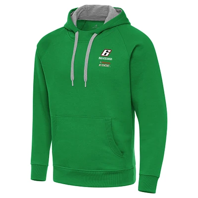 Men's Antigua Kelly Green Brad Keselowski Fleece Victory Pullover Hoodie
