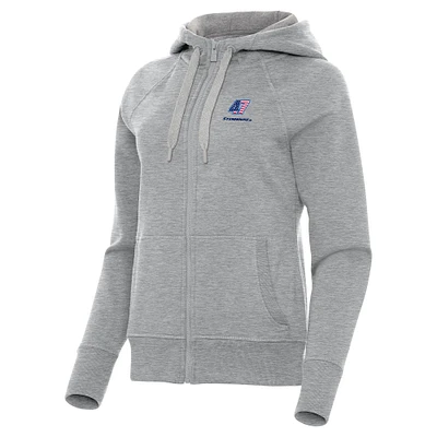 Women's Antigua Heather Gray Ricky Stenhouse Jr. Victory Full-Zip Hoodie