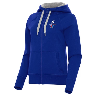 Women's Antigua Royal Kyle Larson Victory Full-Zip Hoodie