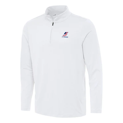 Men's Antigua White Kyle Larson Reprocess Quarter-Zip Top