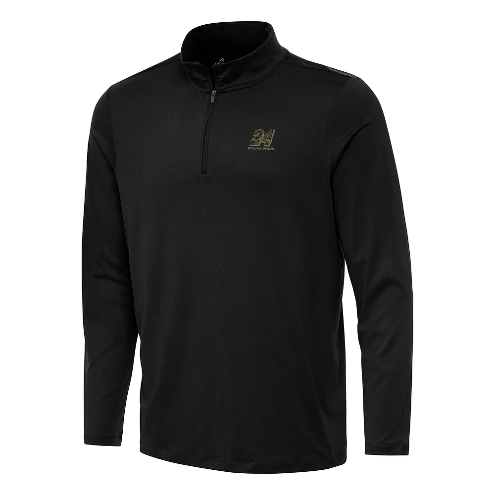 Men's Antigua Black William Byron Reprocess Quarter-Zip Top