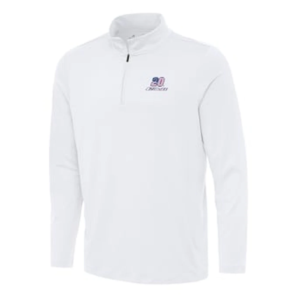Men's Antigua White Christopher Bell Reprocess Quarter-Zip Top
