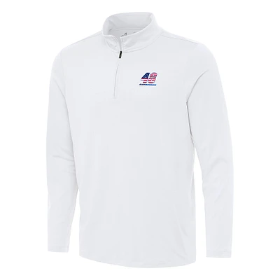 Men's Antigua White Alex Bowman Reprocess Quarter-Zip Top