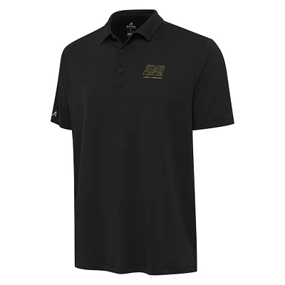 Men's Antigua Black Joey Logano Reprocess Polo