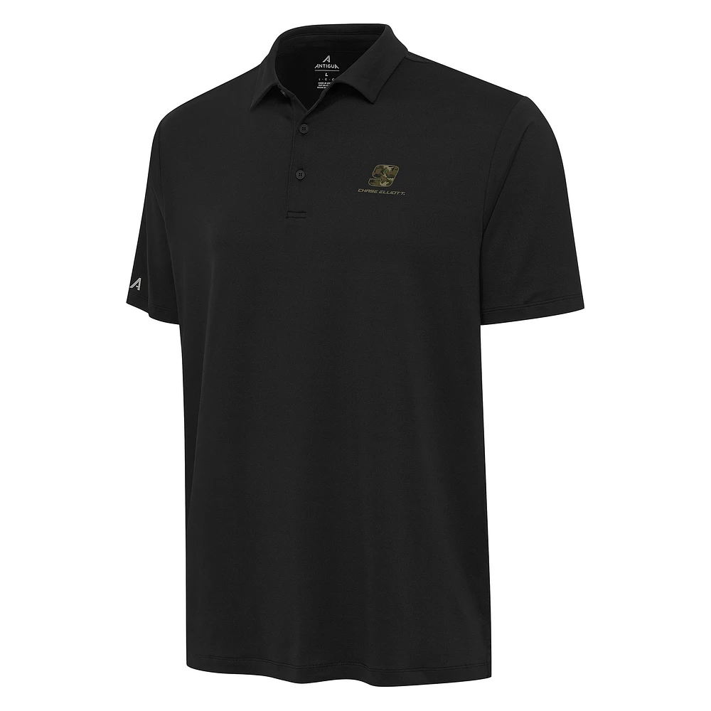 Men's Antigua Black Chase Elliott Reprocess Polo