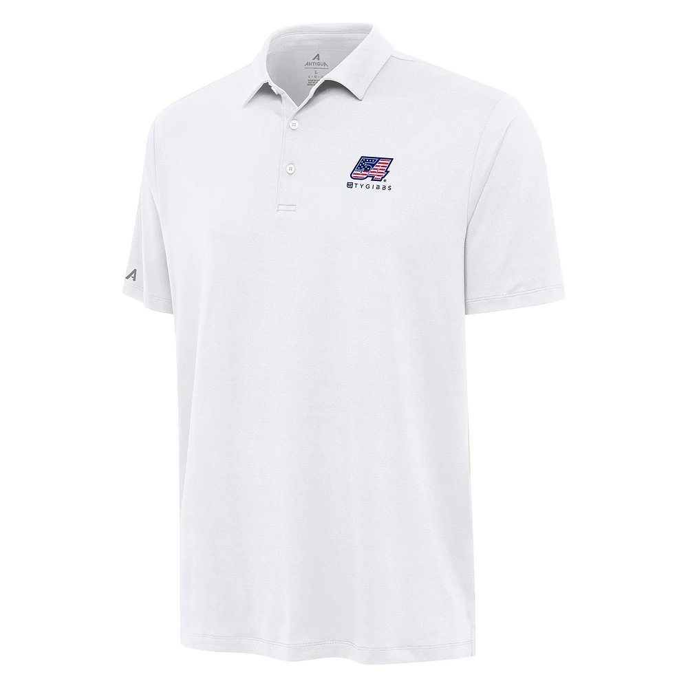 Men's Antigua White Ty Gibbs Reprocess Polo