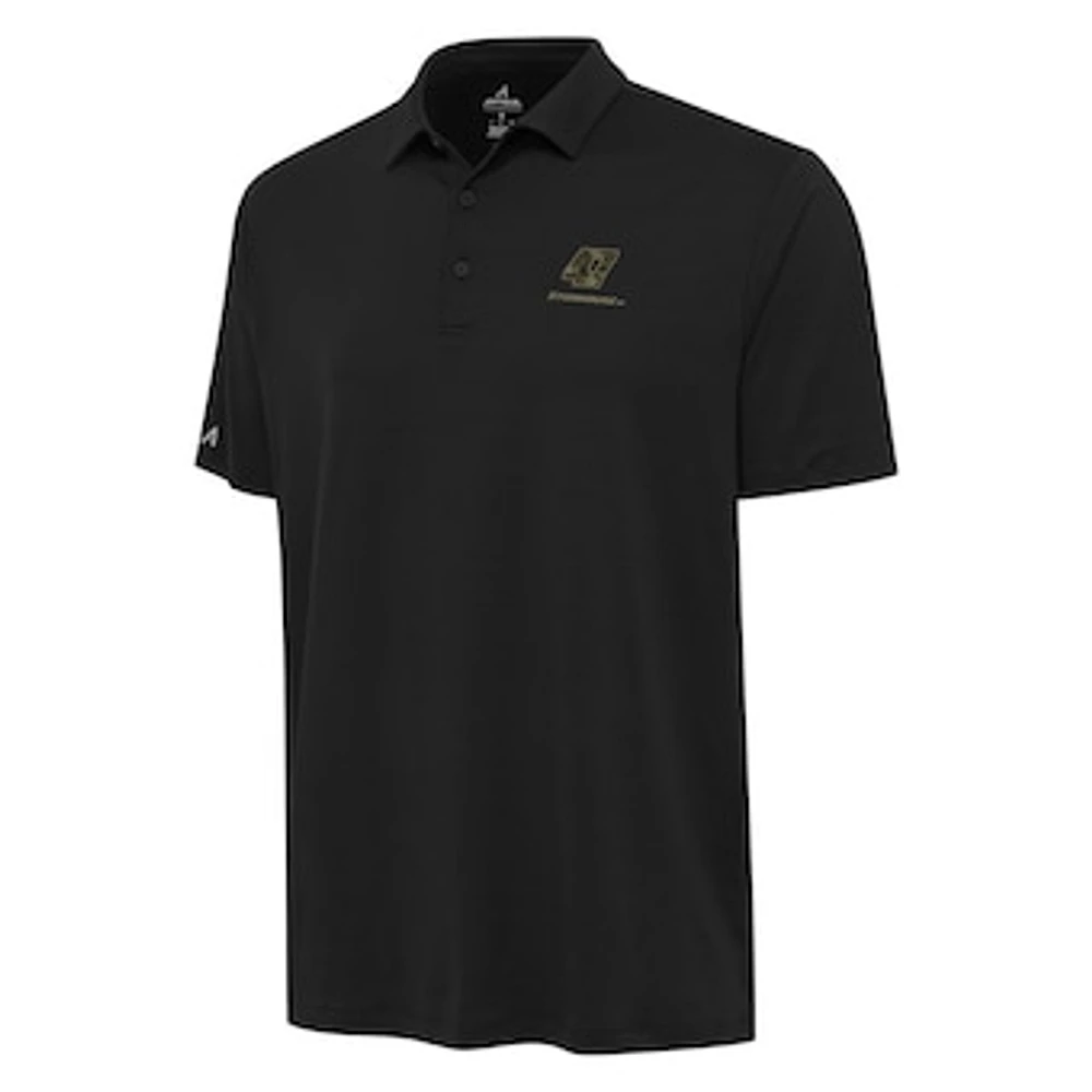 Men's Antigua Black Ricky Stenhouse Jr. Reprocess Polo