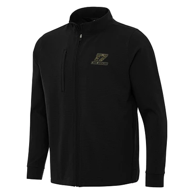 Men's Antigua Black Chris Buescher Regard Full-Zip Jacket