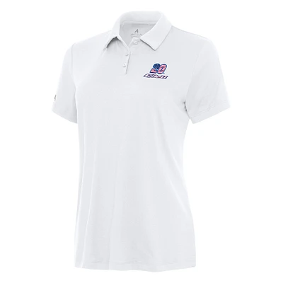 Women's Antigua White Christopher Bell Reprocess Polo