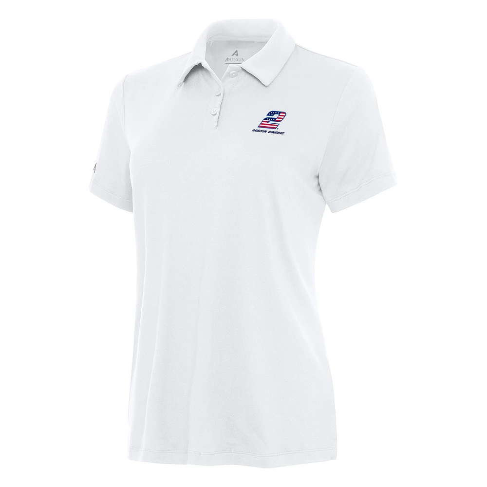 Women's Antigua White Austin Cindric Reprocess Polo