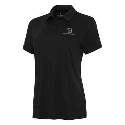 Women's Antigua Black Austin Dillon Reprocess Polo