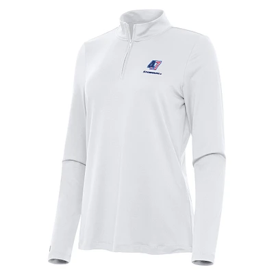 Women's Antigua White Ricky Stenhouse Jr. Reprocess Quarter-Zip Top