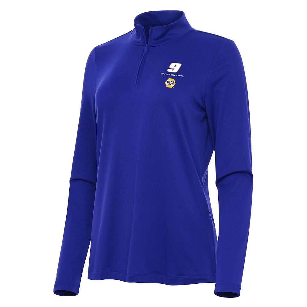 Women's Antigua Royal Chase Elliott Reprocess Quarter-Zip Top