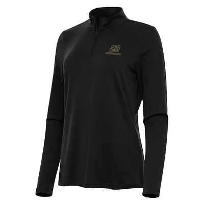 Women's Antigua Black Christopher Bell Reprocess Quarter-Zip Top