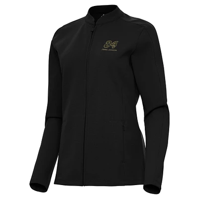 Women's Antigua Black Jimmie Johnson Regard Full-Zip Jacket