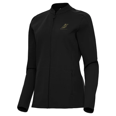 Women's Antigua Black Kyle Larson Regard Full-Zip Jacket