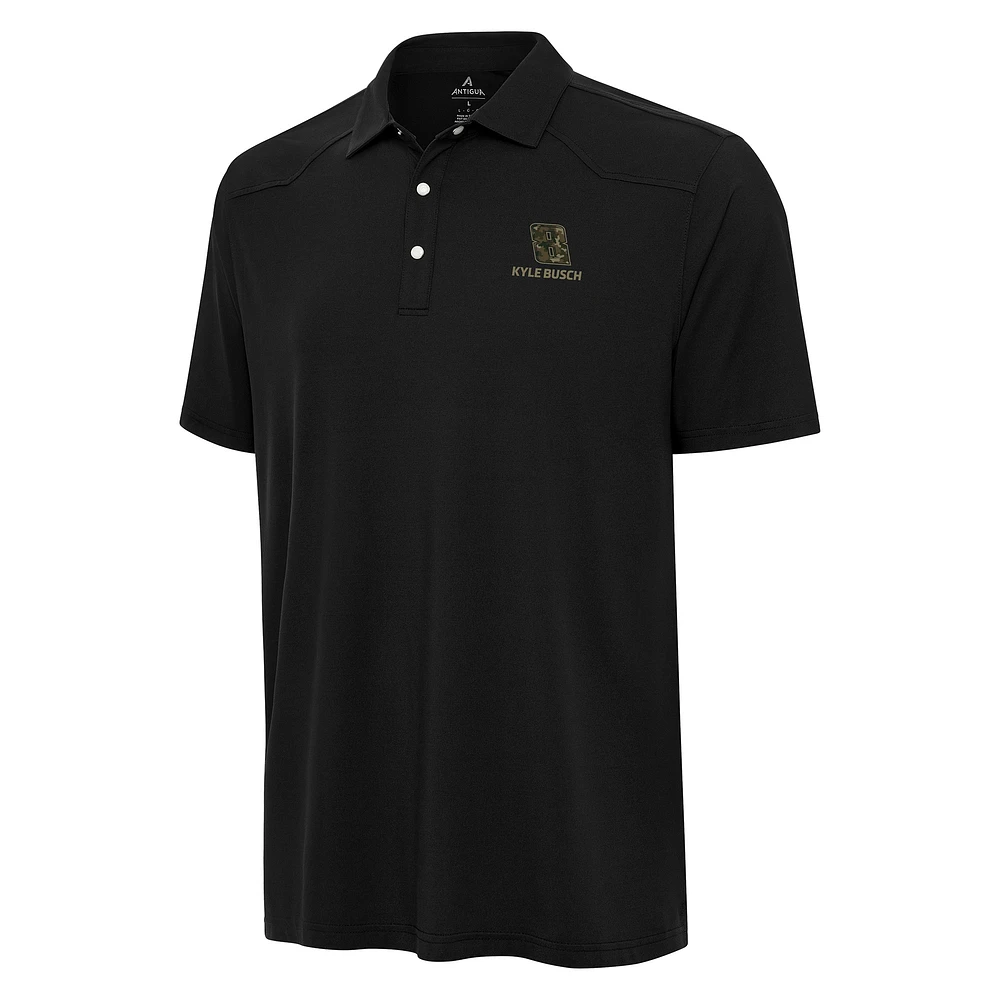Men's Antigua Black Kyle Busch Western Polo