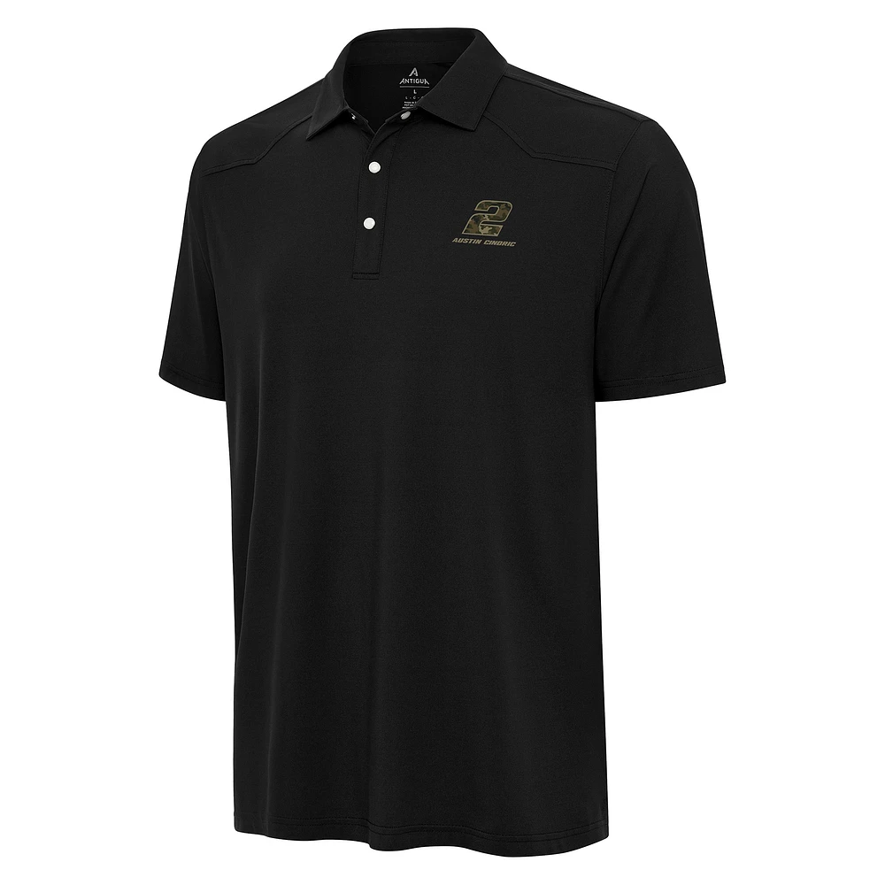 Men's Antigua Black Austin Cindric Western Polo