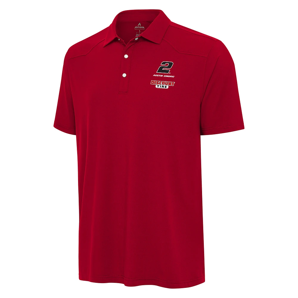 Men's Antigua Red Austin Cindric Western Polo