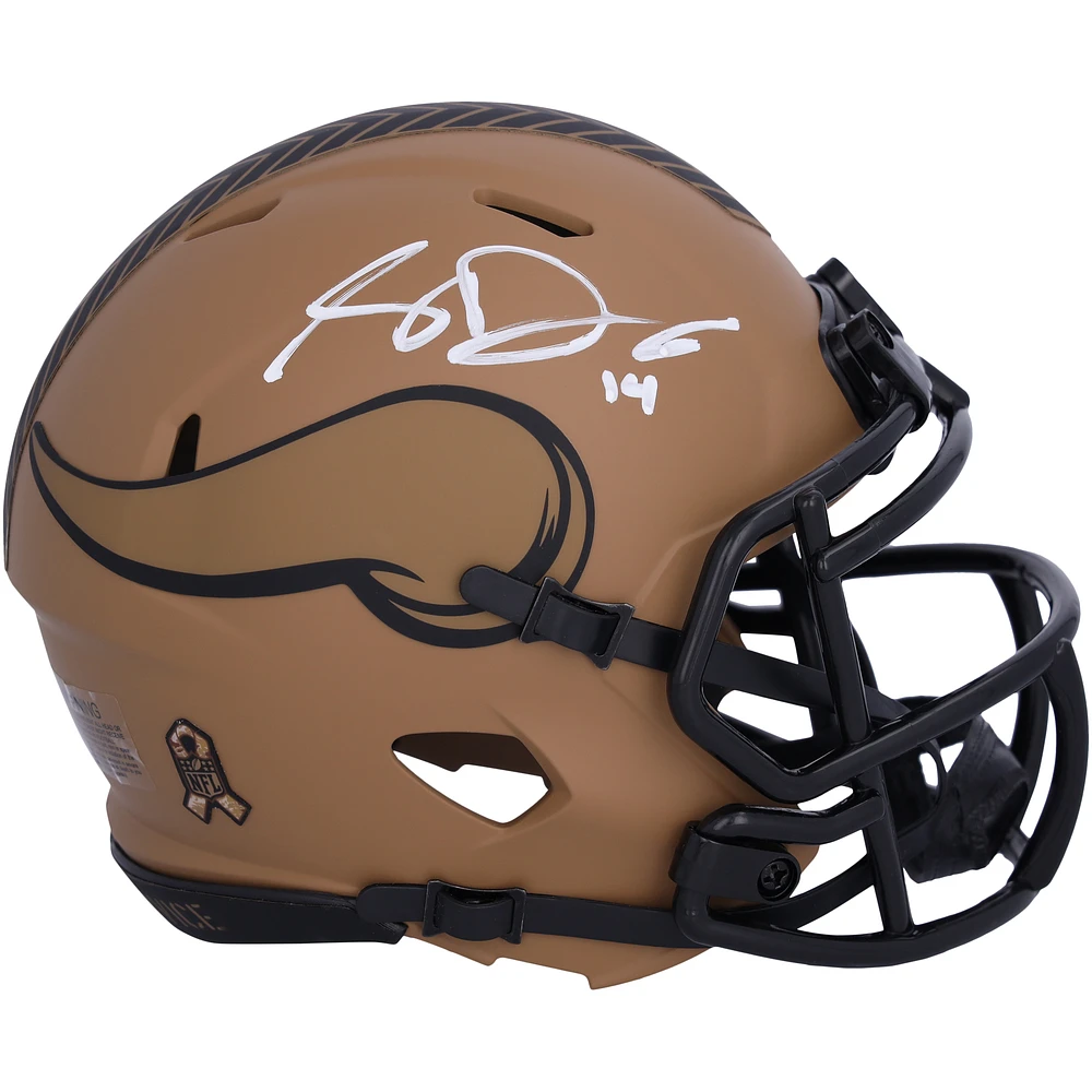 Sam Darnold Minnesota Vikings Autographed Riddell 2023 Salute To Service Speed Mini Helmet