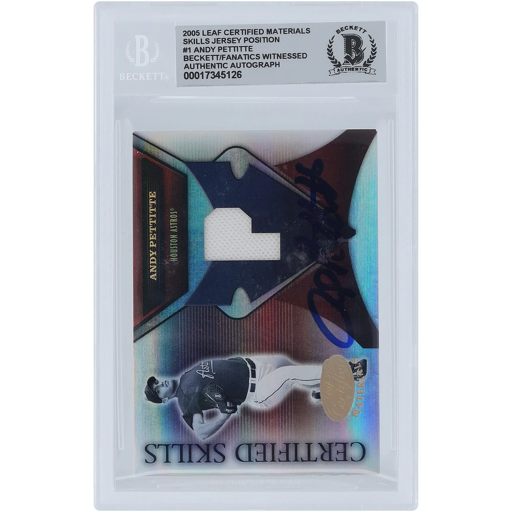 Andy Pettitte Houston Astros Autographed 2005 Donruss Leaf Certified Skills Relic #CS-1 #/250 Beckett Fanatics Witnessed Authenticated 10 Card