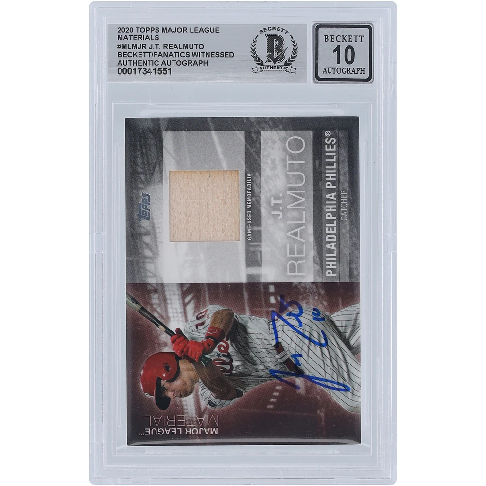 J.T. Realmuto Philadelphia Phillies Autographed 2020 Topps Major League Materials Bat Relic #MLM-JR Beckett Fanatics Witnessed Authenticated 10 Card