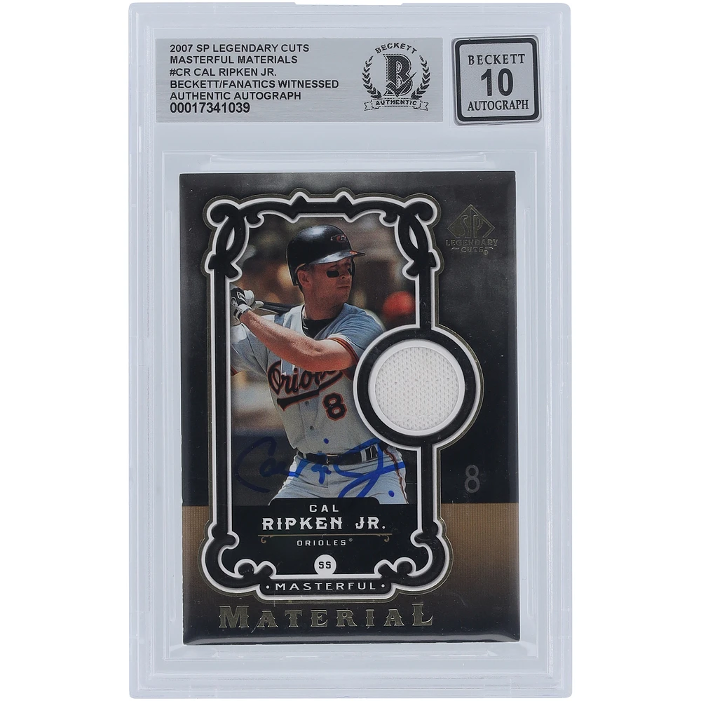 Cal Ripken Jr. Baltimore Orioles Autographed 2007 Upper Deck SP Legendary Cuts Masterful Materials Jersey Relic #MM-CR Beckett Fanatics Witnessed Authenticated Card