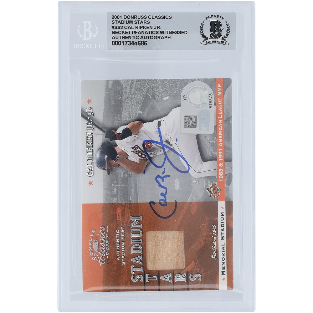 Cal Ripken Jr. Baltimore Orioles Autographed 2001 Donruss Classics Stadium Stars Bat Relic #SS-2 Beckett Fanatics Witnessed Authenticated 10 Card
