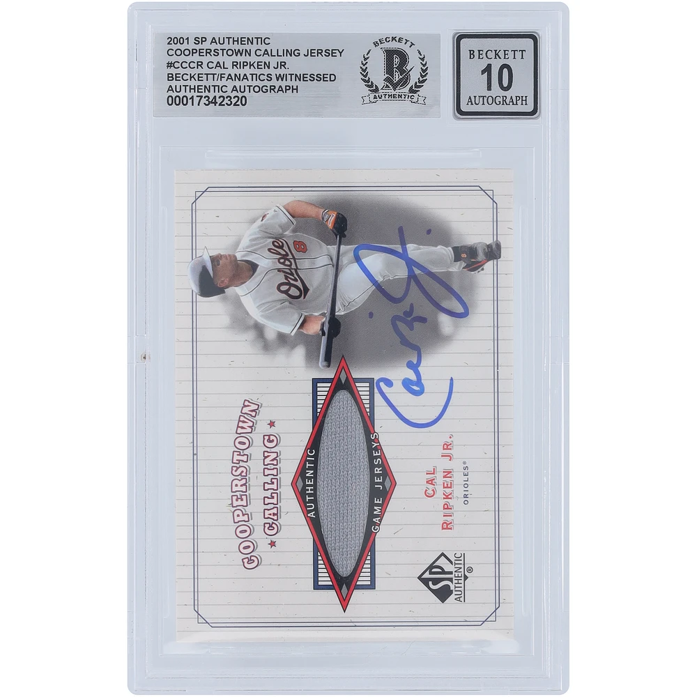 Cal Ripken Jr. Baltimore Orioles Autographed 2001 Upper Deck SP Authentic Cooperstown Calling Jersey Relic #CC-CR Beckett Fanatics Witnessed Authenticated 10 Card