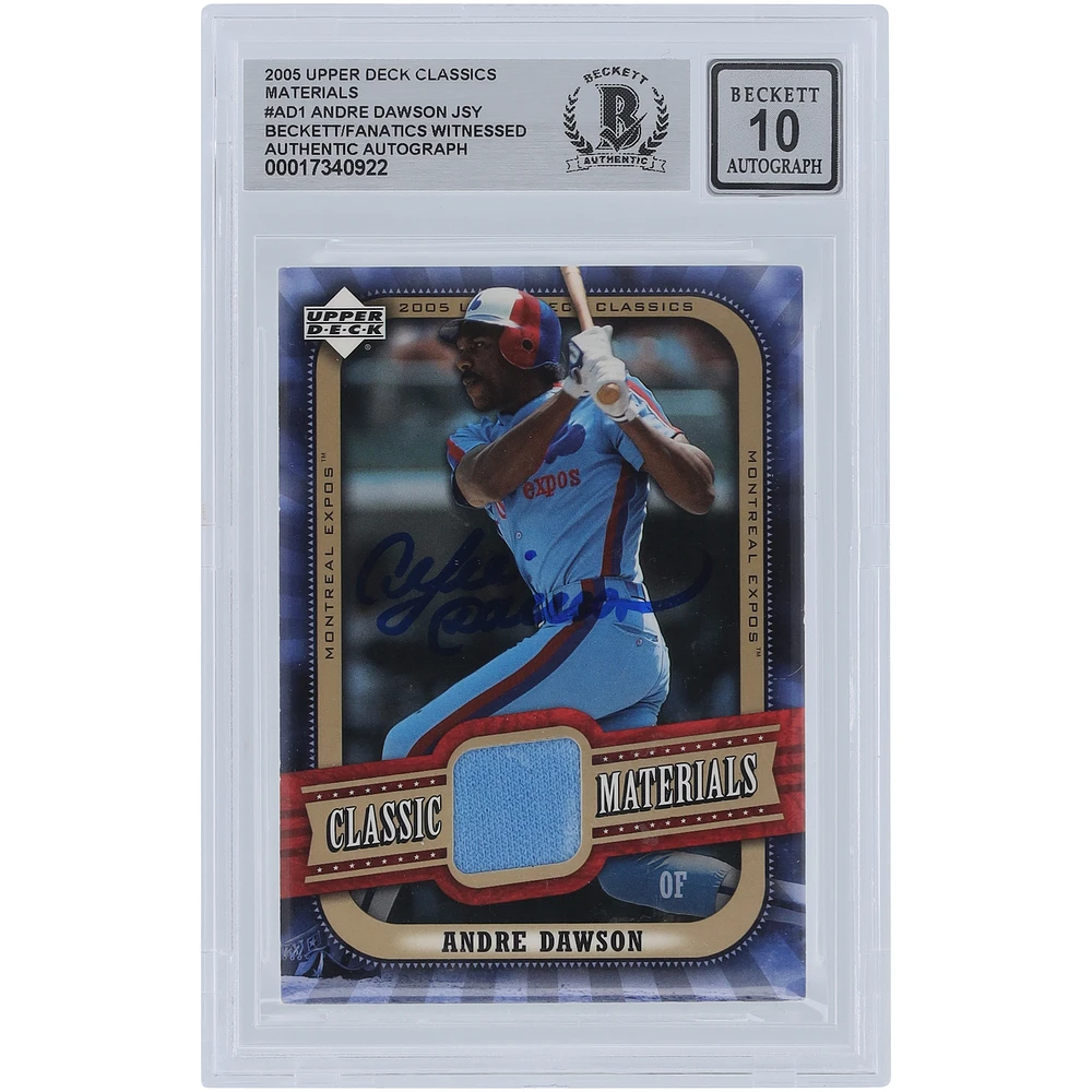 Andre Dawson Montreal Expos Autographed 2005 Upper Deck Classics Classic Materials Relic #MA-AD1 Beckett Fanatics Witnessed Authenticated Card