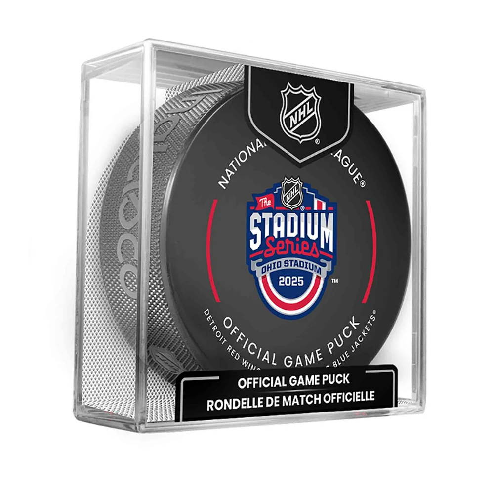 Inglasco Columbus Blue Jackets vs. Detroit Red Wings 2025 Stadium Series Official Game Puck