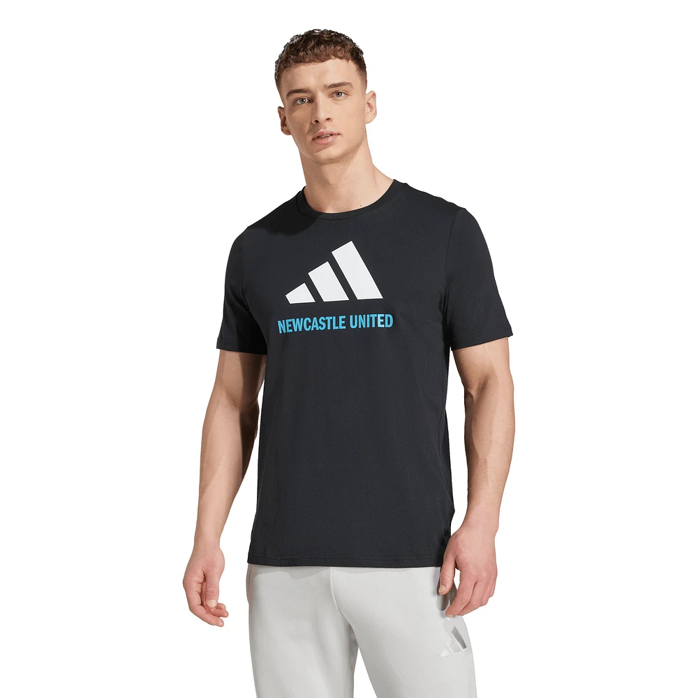 Men's adidas Black Newcastle United Three-Stripe Wordmark T-Shirt